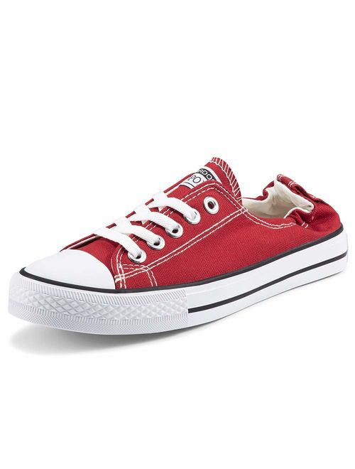 Women's Low Top Sneaker Fashion Lace Up Canvas Sneakers Shoes Classic Walking Shoes for Women