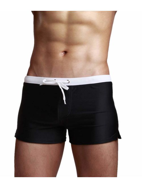 TONLEN Mens Swimwear Short Swim Trunks with Zipper Pocket Swim Shorts