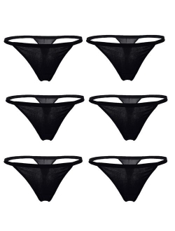 YOYI FASHION Women Cotton Low Rise Soft Breathable T-Back G-String Thong Panties Multi Packs