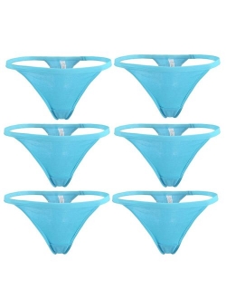 YOYI FASHION Women Cotton Low Rise Soft Breathable T-Back G-String Thong Panties Multi Packs