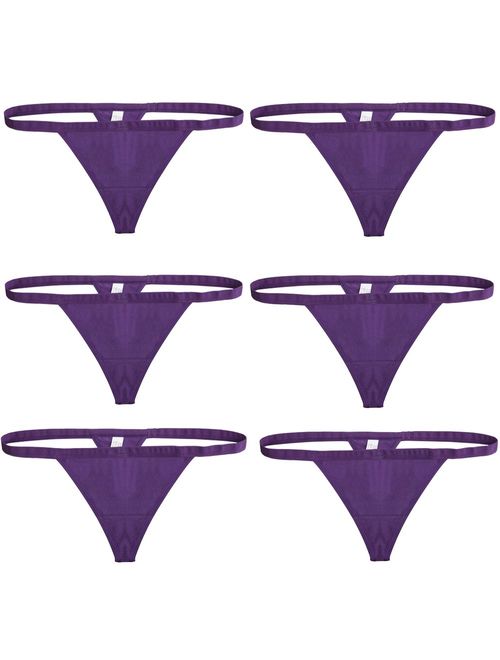 YOYI FASHION Women Cotton Low Rise Soft Breathable T-Back G-String Thong Panties Multi Packs