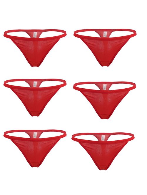 YOYI FASHION Women Cotton Low Rise Soft Breathable T-Back G-String Thong Panties Multi Packs