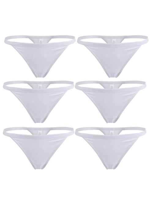 YOYI FASHION Women Cotton Low Rise Soft Breathable T-Back G-String Thong Panties Multi Packs