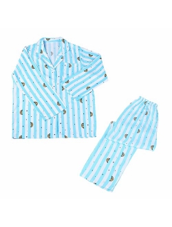 Yicool Kpop Pajama Set BTS Cartoon Characters Sleepwear Long Sleeve Tops and Pants Sets