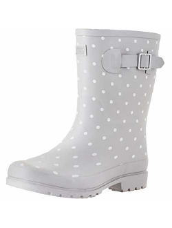 Jileon Mid Calf Rain Boots | Specially Designed for Wide Feet, Ankles & Calves | Half Height Wide Calf Rain Boots for Plus Size Women | 100% Waterproof Wide Calf Rain Boo