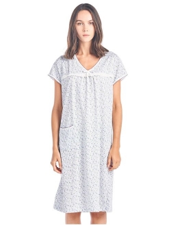 Casual Nights Women's Cotton Lace Short Sleeve Sleep Nightgown