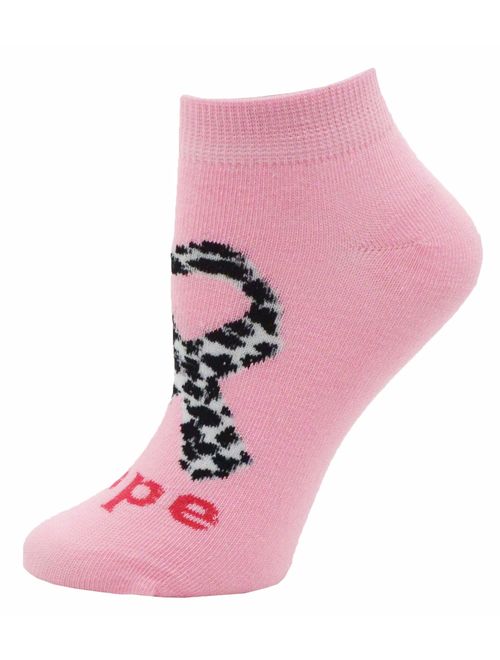 12 Pairs of Womens Breast Cancer Awareness Socks, Pink Ribbon Soft Sport Sock Bulk Pack Gift