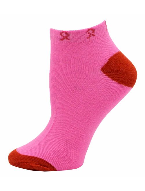 12 Pairs of Womens Breast Cancer Awareness Socks, Pink Ribbon Soft Sport Sock Bulk Pack Gift