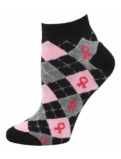 12 Pairs of Womens Breast Cancer Awareness Socks, Pink Ribbon Soft Sport Sock Bulk Pack Gift