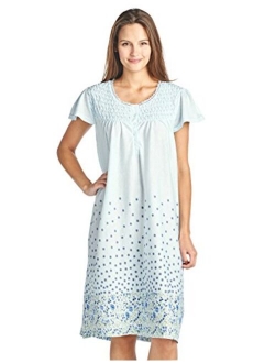 Casual Nights Women's Fancy Lace Flower Short Sleeve Nightgown