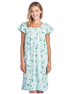 Casual Nights Women's Fancy Lace Flower Short Sleeve Nightgown