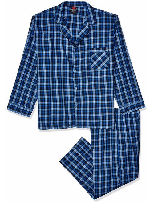 Hanes Men's Woven Plain-Weave Pajama Set