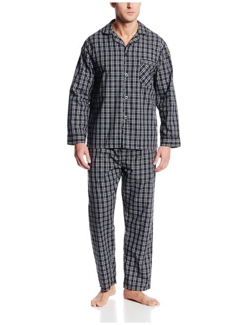 Hanes Men's Woven Plain-Weave Pajama Set