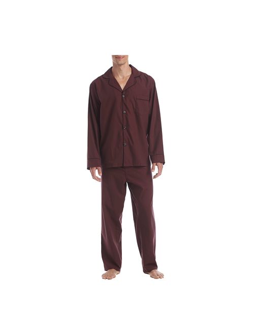 Hanes Men's Woven Plain-Weave Pajama Set