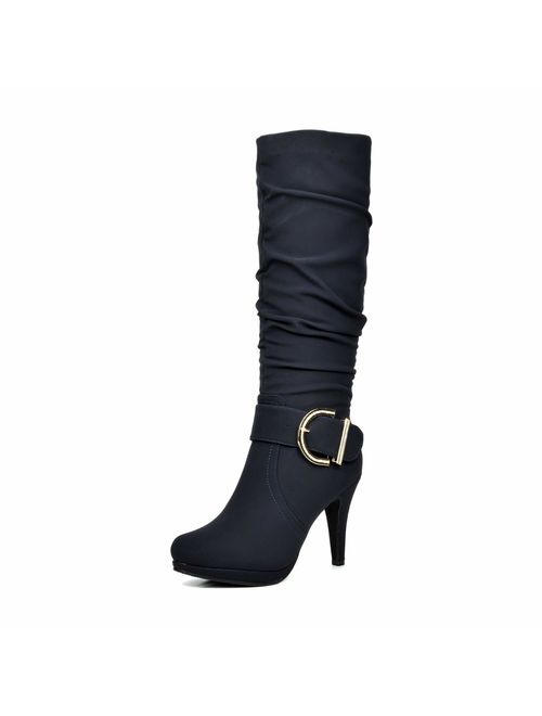 DREAM PAIRS Women's Knee High High Heel Winter Fashion Boots