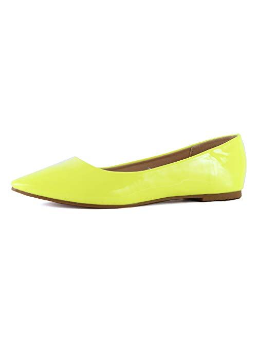 Guilty Shoes Womens Pointy Toe Ballet Slip On Flats - Classic Casual Comfortable Flats - Many Colors to Choose