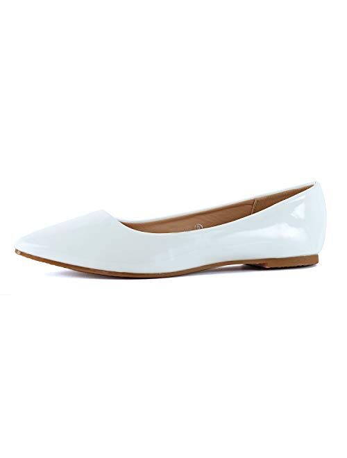 Guilty Shoes Womens Pointy Toe Ballet Slip On Flats - Classic Casual Comfortable Flats - Many Colors to Choose