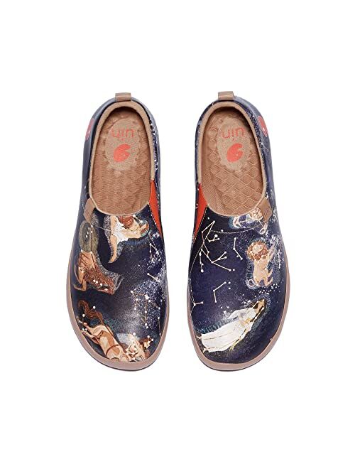 UIN Women's Bear's Hug Cute Cat Travel Canvas Slip-on Shoes