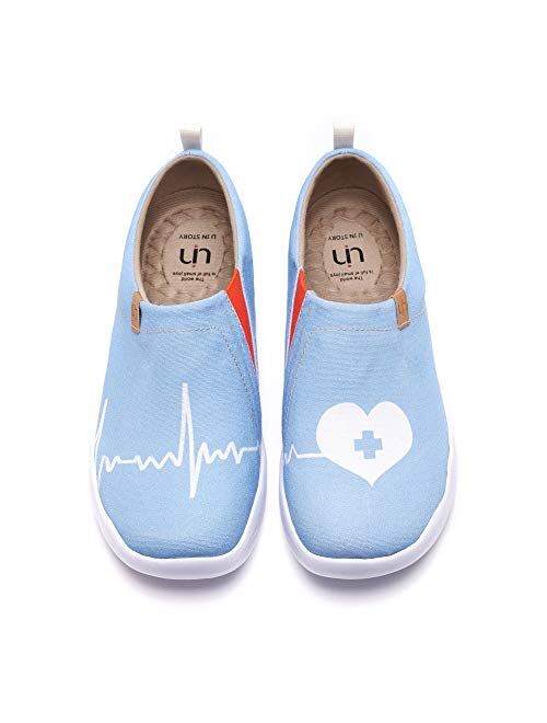 UIN Women's Bear's Hug Cute Cat Travel Canvas Slip-on Shoes