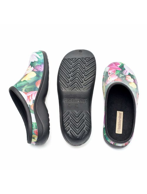 Backdoorshoes Waterproof Premium Garden Clogs with Arch Support-Tulip Design