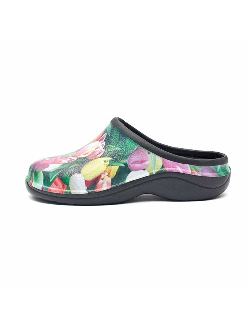 Backdoorshoes Waterproof Premium Garden Clogs with Arch Support-Tulip Design