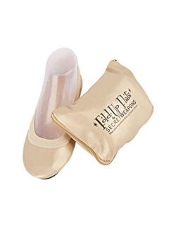 SECRET WEAPONS Fold Up Ballet Flats-Foldable Shoes-Travel Shoes with Purse & Tote Carry Bag.in Black+Silver+Champagne+Leopard!