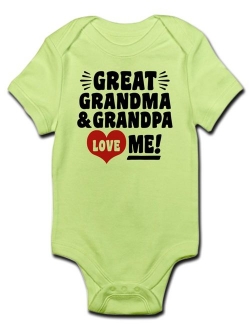 CafePress - Great Grandma And Grandpa Love Me Infant Bodysuit - Baby Light Bodysuit