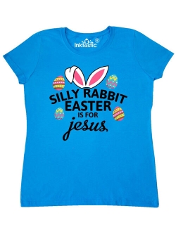 Silly Rabbit Easter is for Jesus with Bunny Head and Easter Eggs Women's T-Shirt