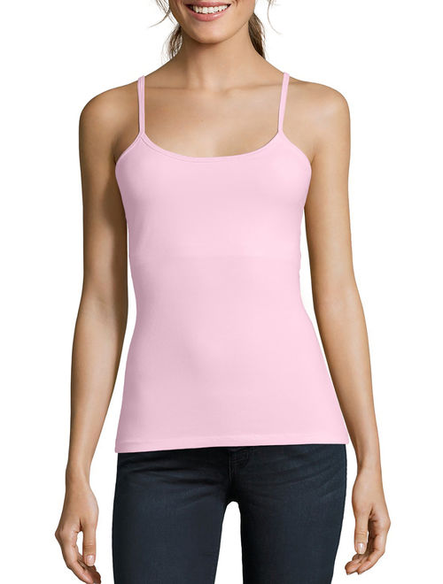 Hanes Women's Stretch Cotton Cami with Built-In Shelf Bra