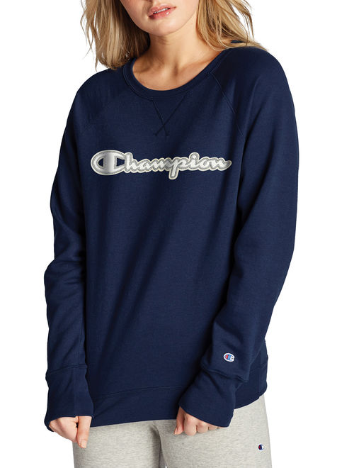 champion women's powerblend boyfriend crew sweatshirt