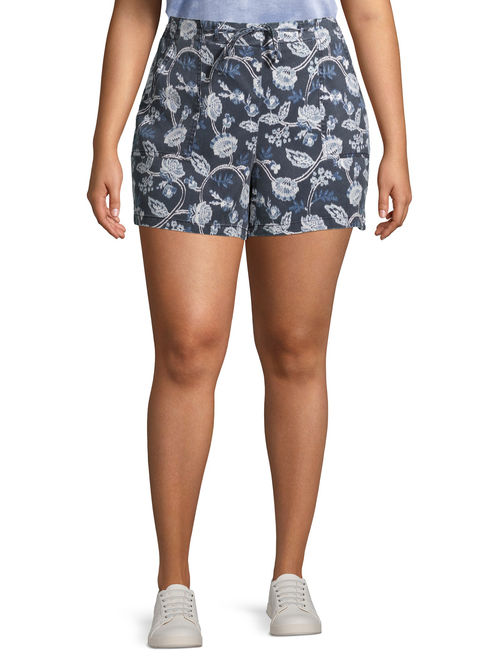 EV1 from Ellen DeGeneres Ikat Floral Front Tie Pull-On Shorts Women's