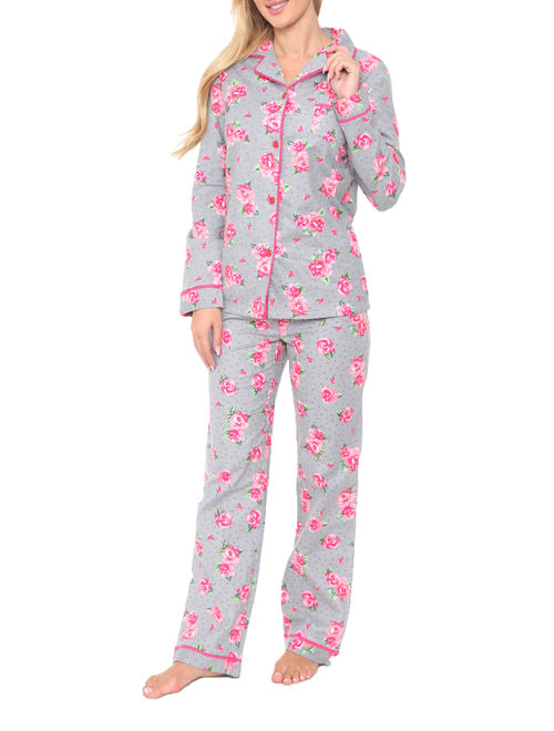 White Mark Women's Flannel Pajama Set - Extended Sizes