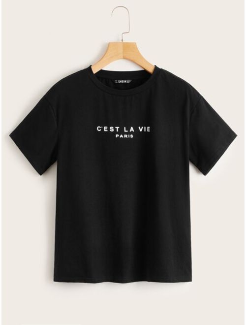 Shein Slogan Graphic Tee