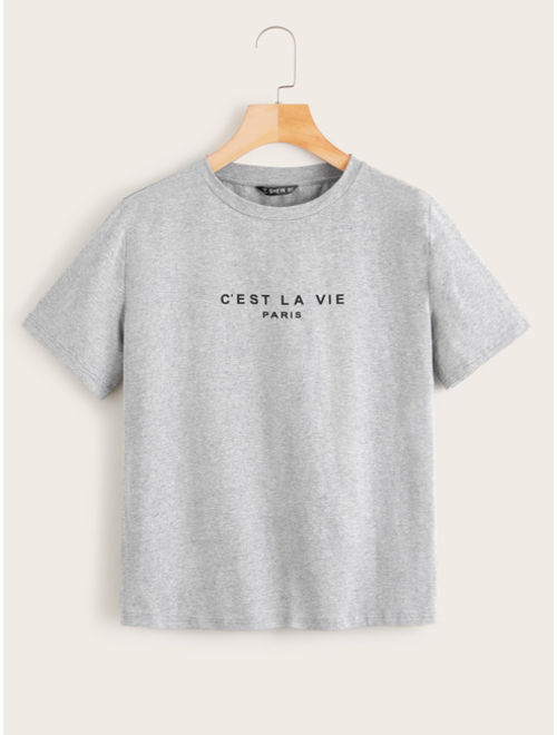 Shein Slogan Graphic Tee