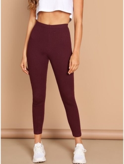 High Waist Solid Leggings