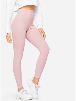 High Waist Solid Leggings