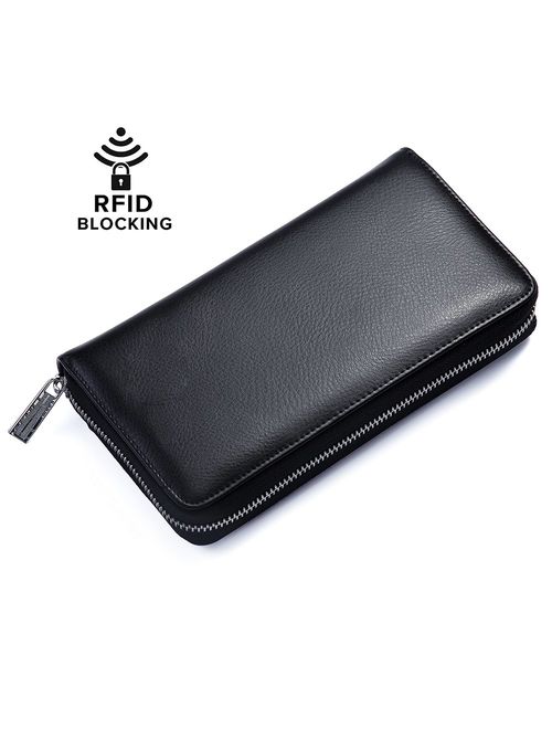 Buvelife Credit Card Wallet Leather RFID Wallet for Women, Huge Storage Capacity