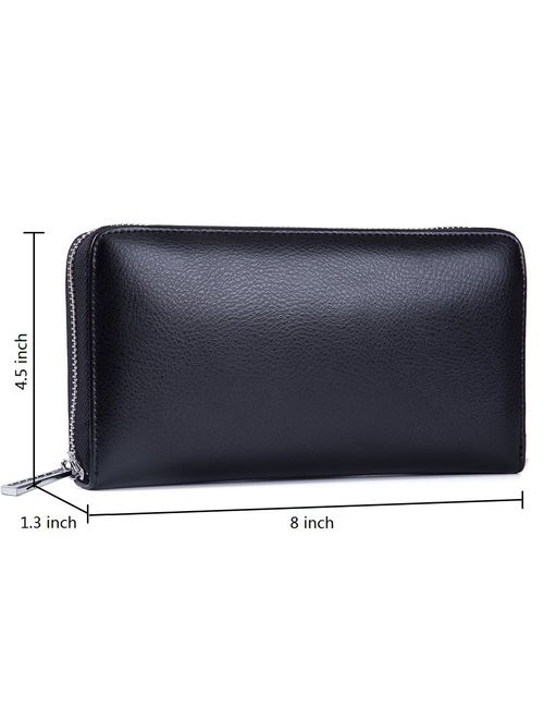 Buvelife Credit Card Wallet Leather RFID Wallet for Women, Huge Storage Capacity