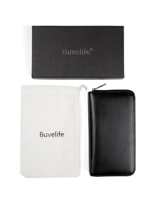 Buvelife Credit Card Wallet Leather RFID Wallet for Women, Huge Storage Capacity