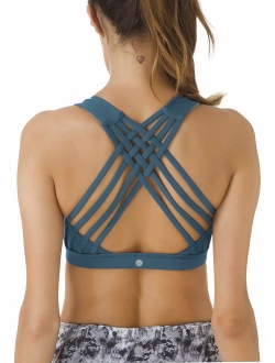 Women's Medium Support Strappy Back Energy Sport Bra Cotton Feel 6017