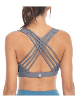 Women's Medium Support Strappy Back Energy Sport Bra Cotton Feel 6017