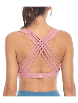 Women's Medium Support Strappy Back Energy Sport Bra Cotton Feel 6017