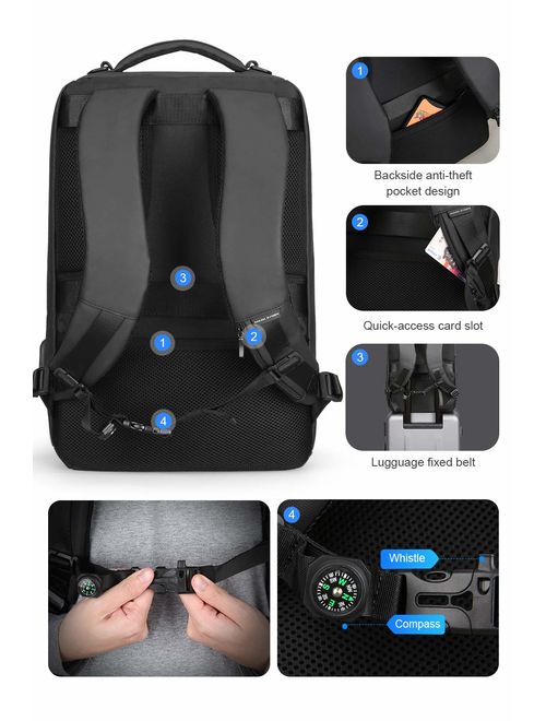 Markryden Water-proof Business laptop Backpack for School Travel Work Fits 17.3 Laptop