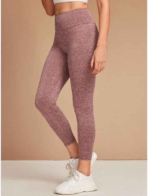 Shein Wide Waistband Solid Leggings