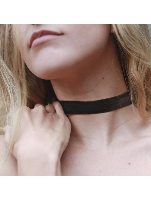 RareLove Classic Black Velvet 10mm Choker Necklace