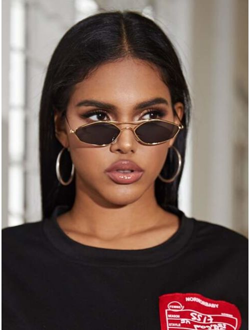 Shein Top Bar Metal Frame Sunglasses