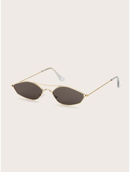 Shein Top Bar Metal Frame Sunglasses