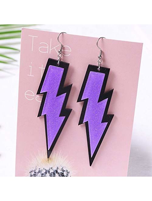 MIAIULIA Women Fashion Retro 1980s Style Neon Costume Earring