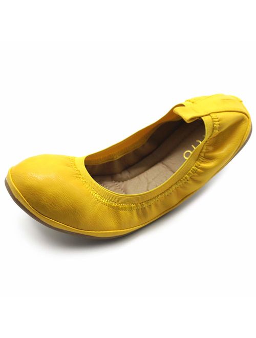 Ollio Women's Shoe Collar Shoe Pull Tab Comfort Ballet Flat