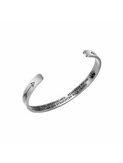 Stainless Steel Jewelry Inspirational Bracelets for Women Girls Personalized Gift Engraved Cuff Bangle for Mom Daughter Teen Girls Gift